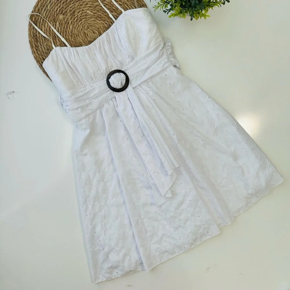 Crystal Doll White Eyelet Sundress DRESS 9‎ NWT